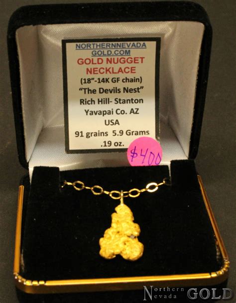 Gold Nugget Necklace 4348J