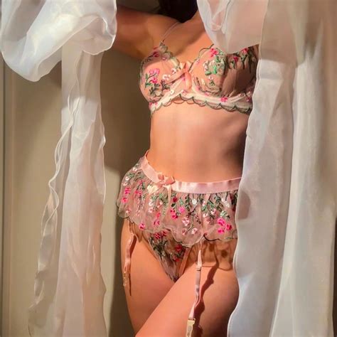 Floral Lace Lingerie Etsy