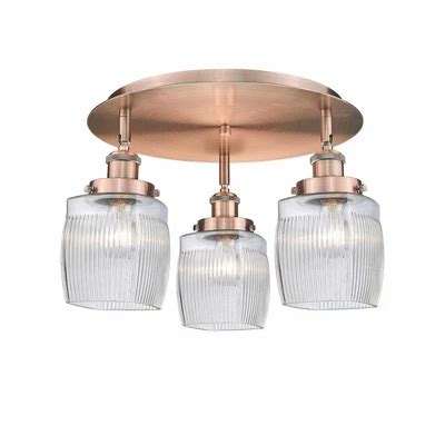 Innovations Lighting Colton 3 Light Flush Mount In Antique Copper