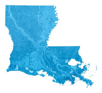 Louisiana Topographic Map Isolated Stock Photo - Download Image Now ...