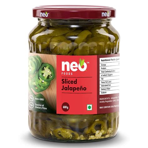 Neo Sliced Jalapenos G I Vegan I Ready To Eat Fibre Rich