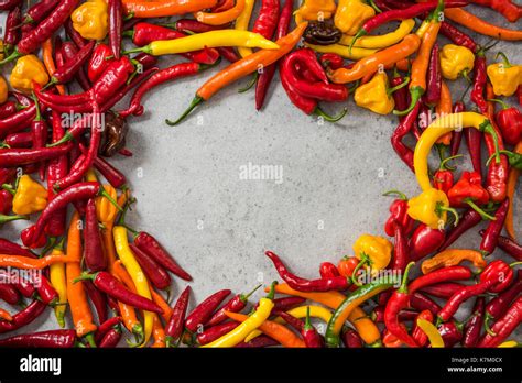 Mixed Chili And Hot Habanero Peppers Stock Photo Alamy