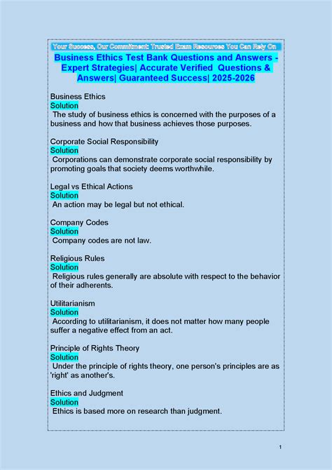 Accounting Ethics Test Bank Questions 8
