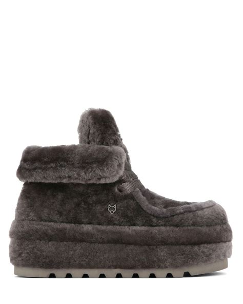 Naked Wolfe Bambi Slate Shearling In Brown Lyst