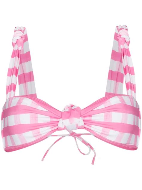 Jacquemus Vichy Check Bikini Top Pink FARFETCH AO