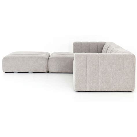 Langham Channeled 3 Piece Chaise Sectional Wottoman Napa Sandstone