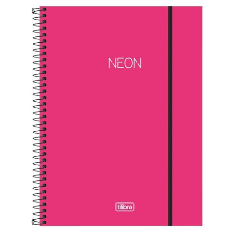 Caderno Espiral Capa Pl Stica Universit Rio Mat Ria Neon Folhas