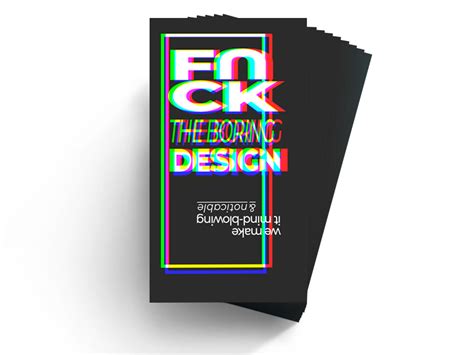 Fuck The Boring Design Business Card By Gladishev Alexander On Dribbble