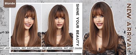 Amazon Haircube Ombre Blonde Wigs With Bangs Synthetic Women S Wig Long Wavy Layered Heat