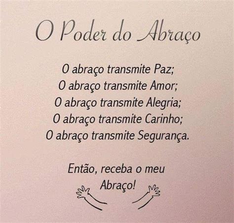O Poder Do Abraço Texto - O Poder do Abraço
