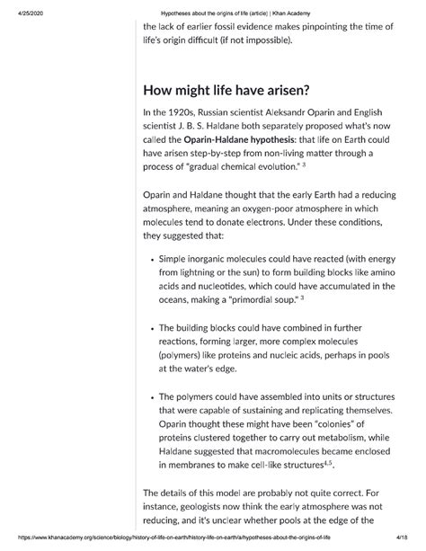 Hypotheses-about-the-origins-of-life-article (1) 4 - botany - Studocu