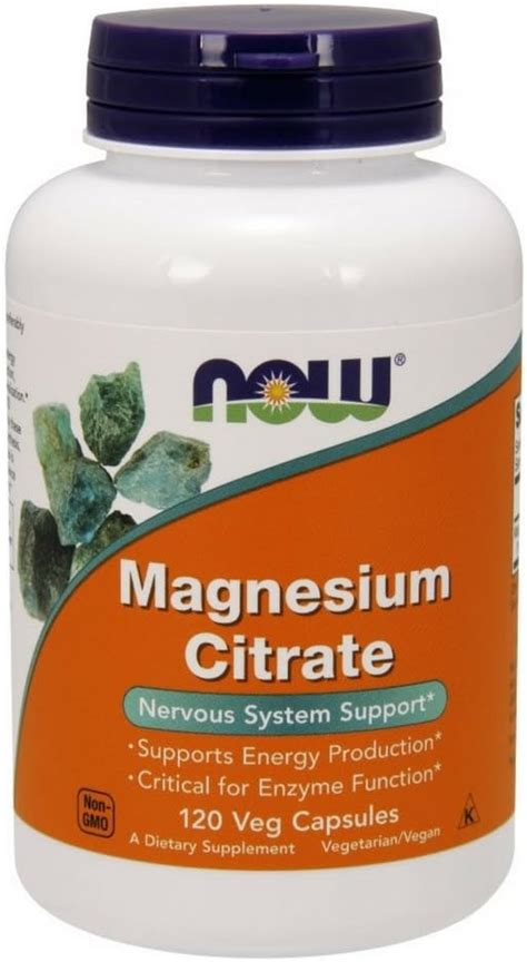 Amazon NOW Magnesio Citrato 400 mg 120 Cápsulas Salud y Hogar