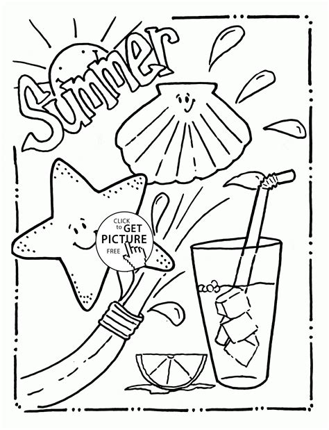 Summertime Free Printable Summer Coloring Pages