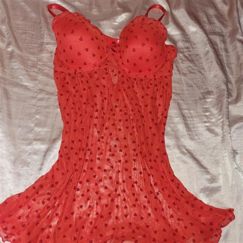 Red Hearts Valentines Day Lingerie Depop