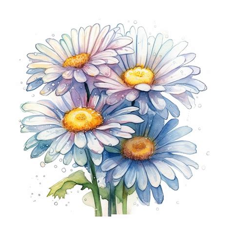 Premium AI Image | A watercolor painting of a bunch of daisies