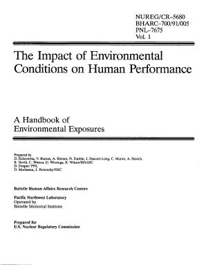 Nureg Cr Vol The Impact Of Environmental Conditions On Human