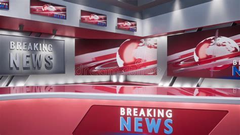 D Rendering Virtual Tv Studio News Backdrop For Tv Shows Tv On Wall