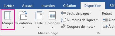 Définir les marges de page dans Word Word