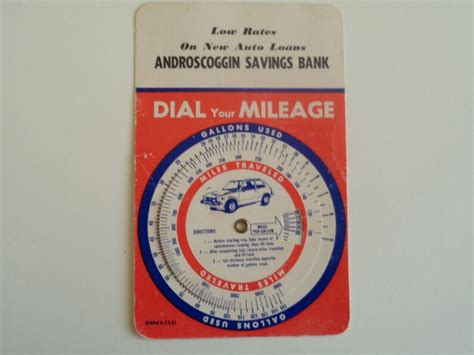 Vintage Androscoggin Savings Bank Dial Your Mileage Wheel Etsy