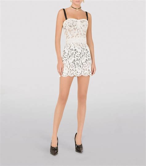 Dolce Gabbana Multi Lace Bustier Top Harrods UK