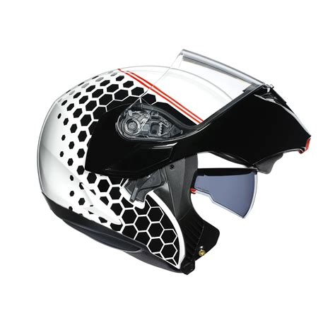 AGV Compact-ST Detroit - White / Black | AGV Flip Front Helmets | FREE ...
