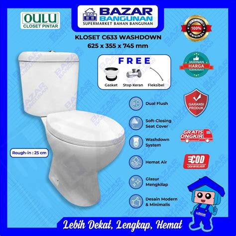 Jual Oulu - Closet Kloset Toilet Duduk C633 Two Piece Dual Flush Soft