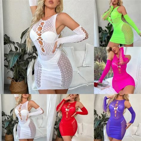 MINI ROBE LINGERIE En Filet De P Che Pour Femmes V Tements De Nuit Avec