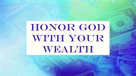 honor god   wealth mid week encouragement youtube