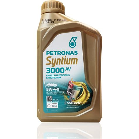 Моторное масло Petronas SYNTIUM 3000 AV синтетическое, 5W40, 1 л ...