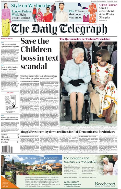 Newspaper Headlines Charity Sex Claims And Queen Of Fashion Bbc News