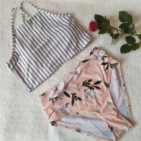 Sexy High Neck Bikini Push Up Swimsuit Biquini Beach Wear Switchback Brazilian Bikinis