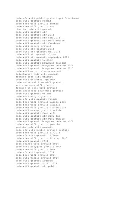 Code Wifi Public Gratuit Cyberlasopa