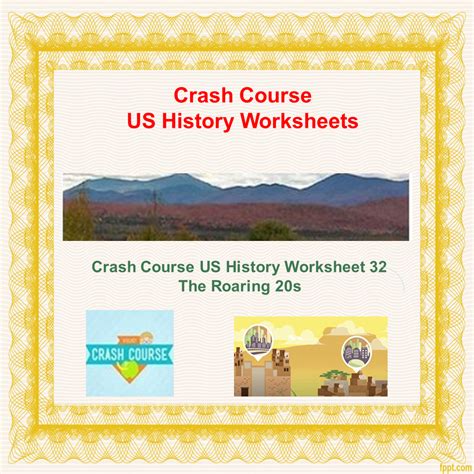 The Roaring 20s Crash Course Us History 32 Worksheet Answers