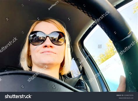 Gorgeous Blonde Driving Car Big Smile Stock Photo Shutterstock