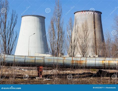 Cooling Towers Of The Cogeneration Plant Near Kyiv Ukraine Stock Image