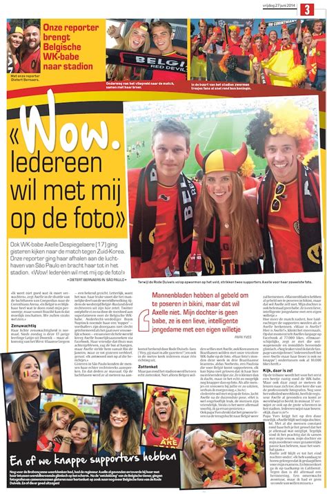 WK babe Axelle Despiegelaere vier jaar na Brazilië Soms zegt iemand nog Tiens ken