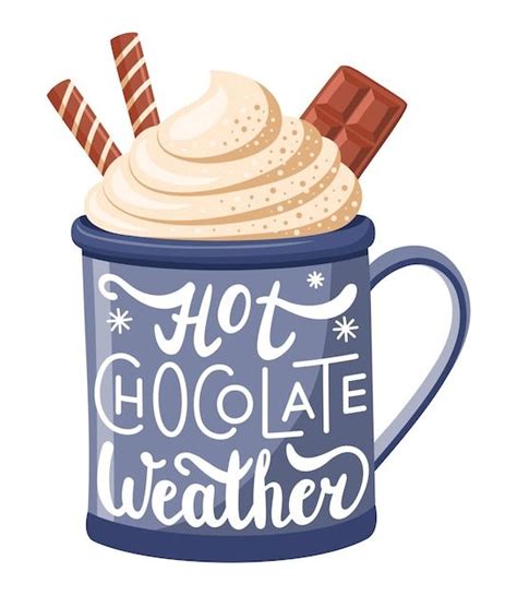 Hot Chocolate Weather Blue Mug