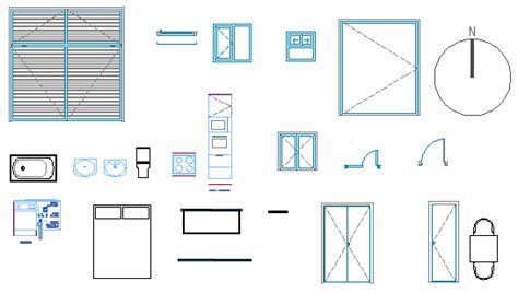 2d Dynamic Blocks Of Door Window Design Drawing Cadbull