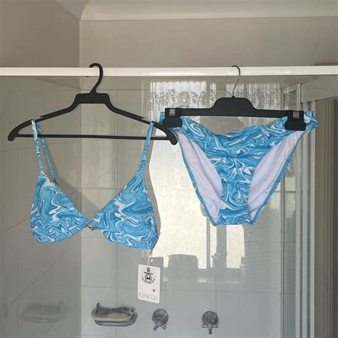 Blue White Topanga Bikini Set Never Worn No Returns Depop