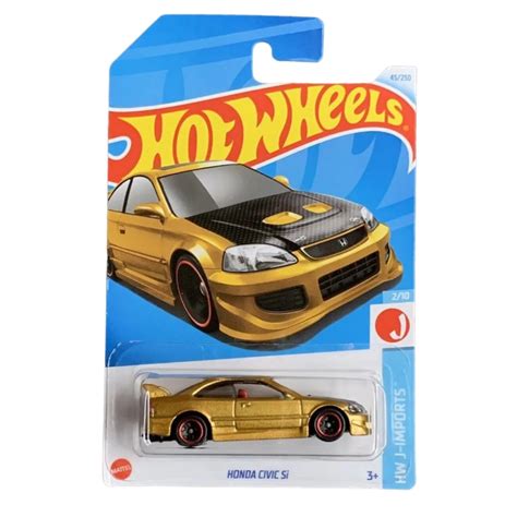 Hot Wheels Cars Honda Civic Si Gold With Black Hood