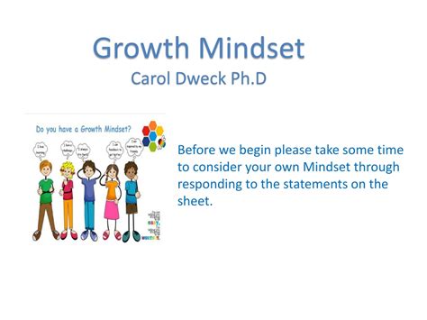 PPT Growth Mindset Carol Dweck Ph D PowerPoint Presentation Free