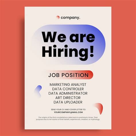 Free Vector Hiring Poster Template Design