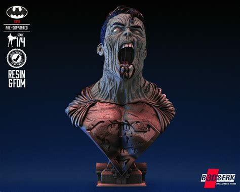 3D File B3DSERK SUPERMAN ZOMBIE BUST READY FOR PRINTING 3D Print