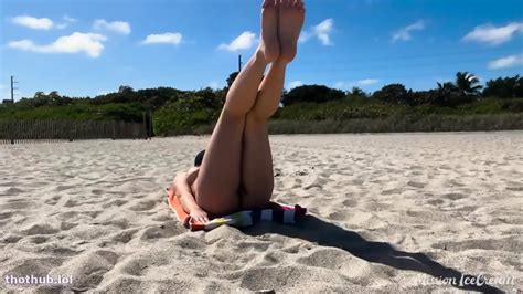 Nude Beach Exercising