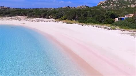 called pink beach  budelli  northen sardinia beautiful roads