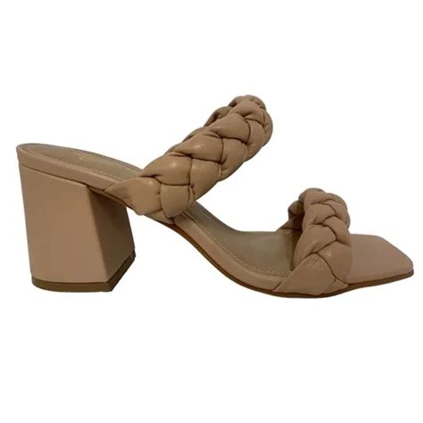 Tamanco Salto Bloco Luiza Paula Feminino SA Nude Tamanco Salto Bloco Luiza Paula