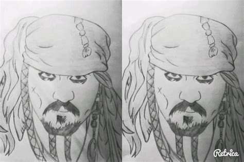 Как нарисовать портрет Джека Воробья карандашом поэтапно | Sketches ...