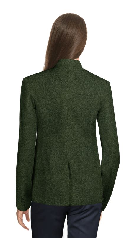 Green Tweed One Button Jacket Relaxed Fit Sumissura