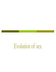 Evolution Of Sex Pdf Evolution Of Sex Learning Objectives P P P P Define Sex And
