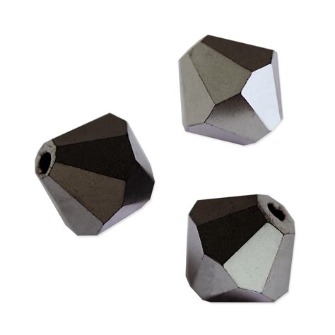 Preciosa Crystal Bicone Bead 3mm Jet Hematite 2x 10 Pcs